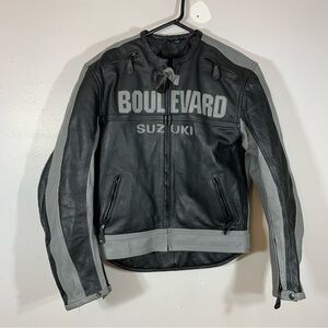 Vintage Y2K Suzuki  motorcycle leather jacket
